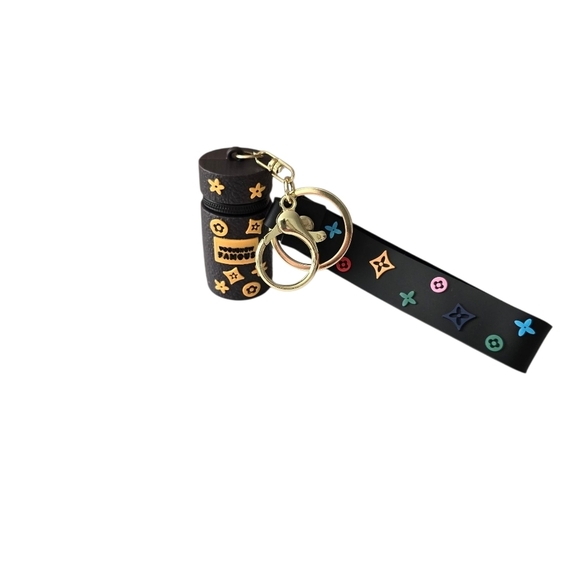 Fashion Brown Keychain with Multicolor Accents - Picture 2 of 2